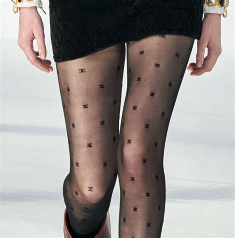 chanel tights white|Chanel tights black.